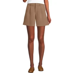Bundfalten-Shorts aus Crêpe 18 cm für Damen
