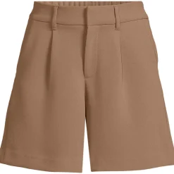 Bundfalten-Shorts aus Crêpe 18 cm für Damen