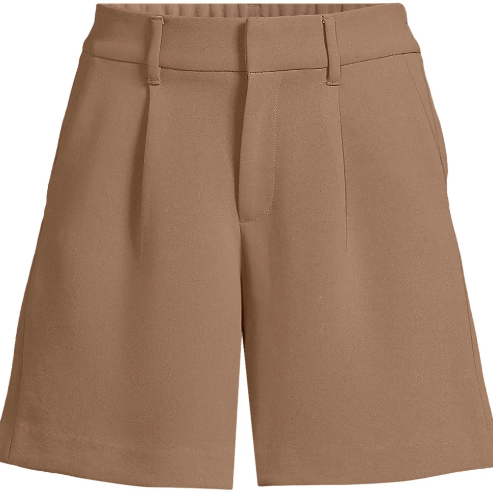Bundfalten-Shorts aus Crêpe 18 cm für Damen