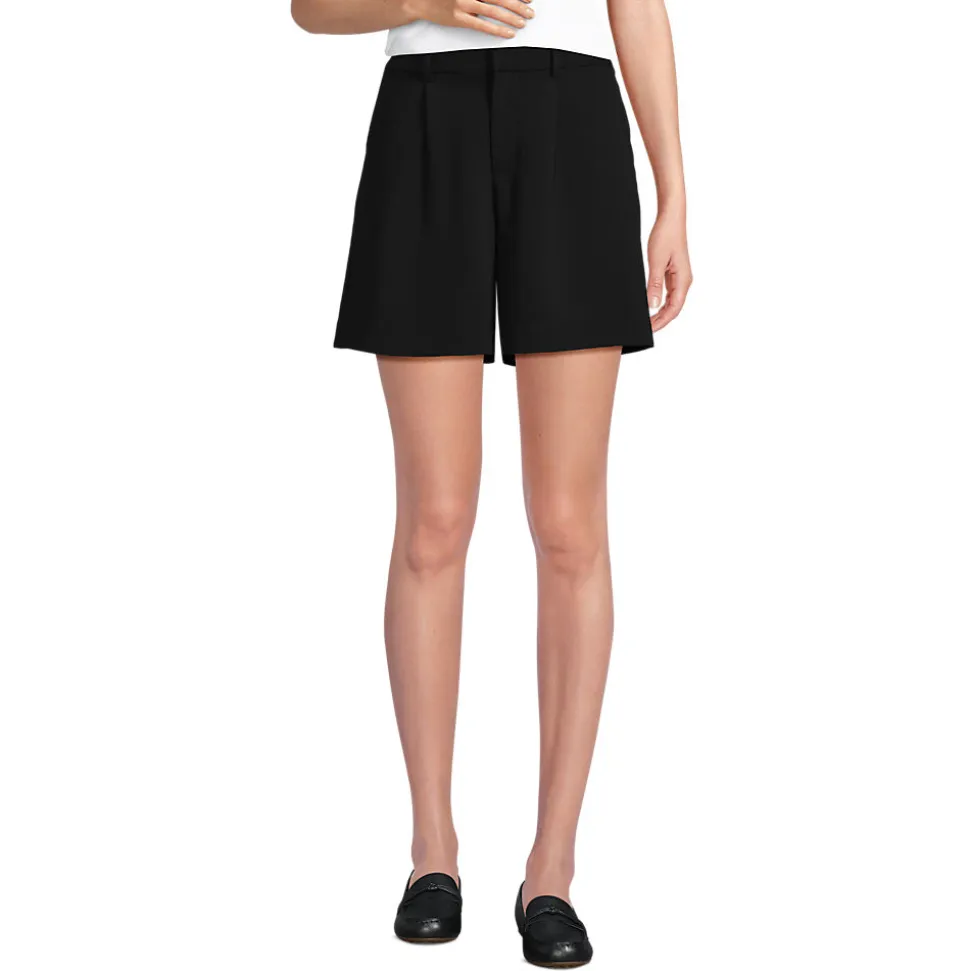 Bundfalten-Shorts aus Crêpe 18 cm für Damen