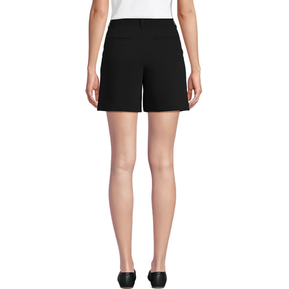 Bundfalten-Shorts aus Crêpe 18 cm für Damen