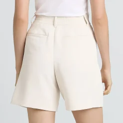 Bundfalten-Shorts aus Crêpe 18 cm für Damen