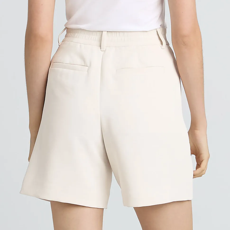 Bundfalten-Shorts aus Crêpe 18 cm für Damen