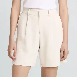 Bundfalten-Shorts aus Crêpe 18 cm für Damen