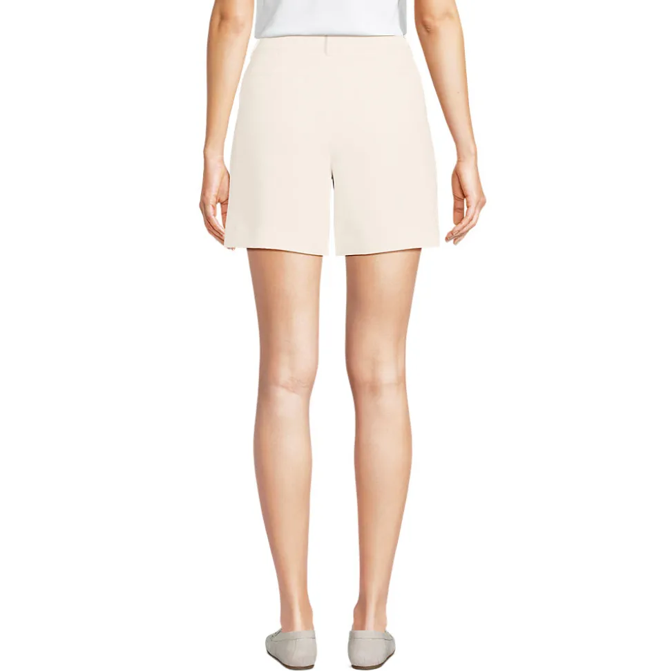 Bundfalten-Shorts aus Crêpe 18 cm für Damen
