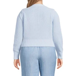 Cardigan aus Leinenmix für Damen in Plus-Größe