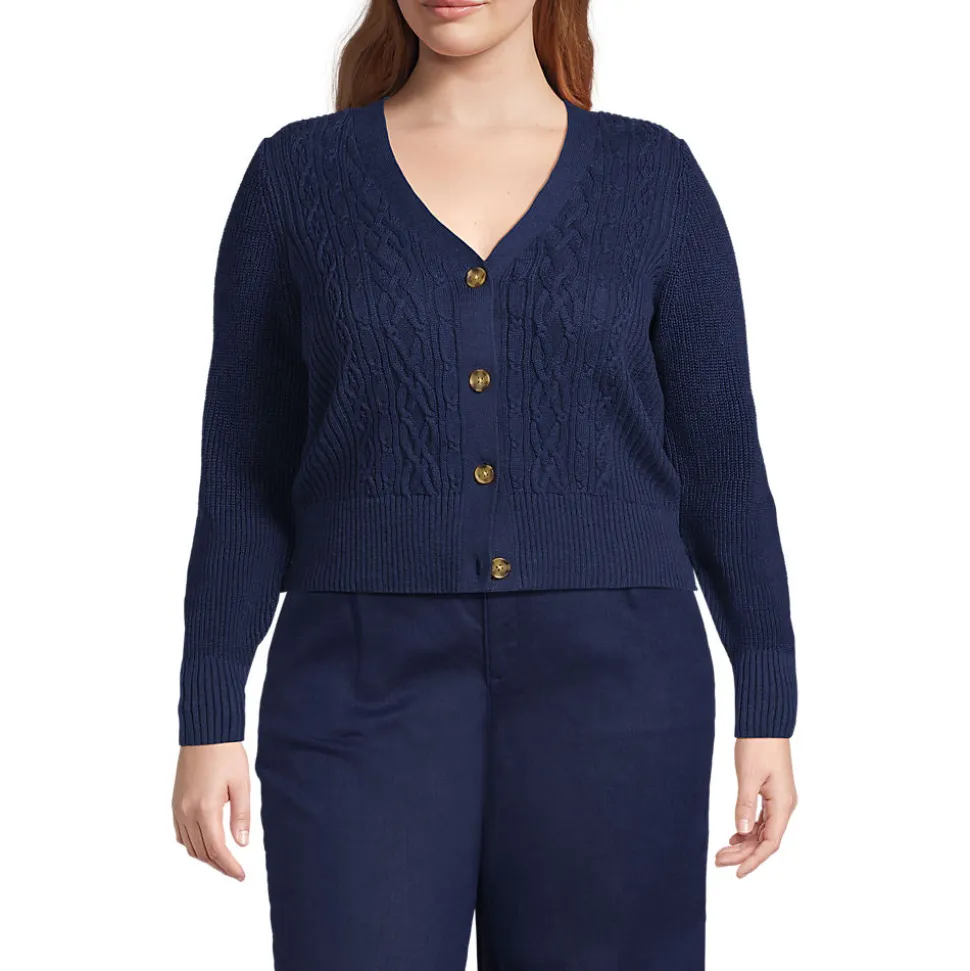 Cardigan aus Leinenmix für Damen in Plus-Größe