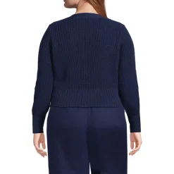 Cardigan aus Leinenmix für Damen in Plus-Größe