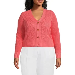 Cardigan aus Leinenmix für Damen in Plus-Größe