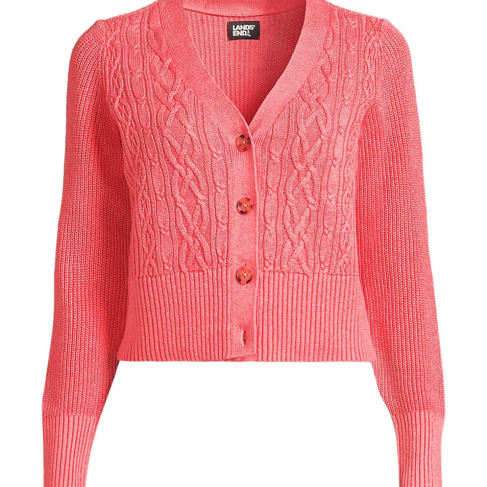 Cardigan aus Leinenmix für Damen in Plus-Größe