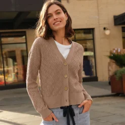 Cardigan aus Leinenmix für Damen