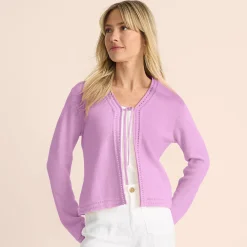 Cardigan aus Leinenmix zum Binden für Damen