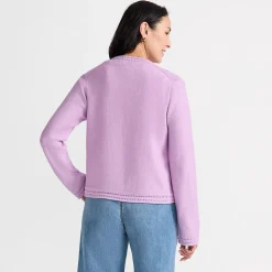 Cardigan aus Leinenmix zum Binden für Damen