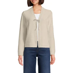 Cardigan aus Leinenmix zum Binden für Damen