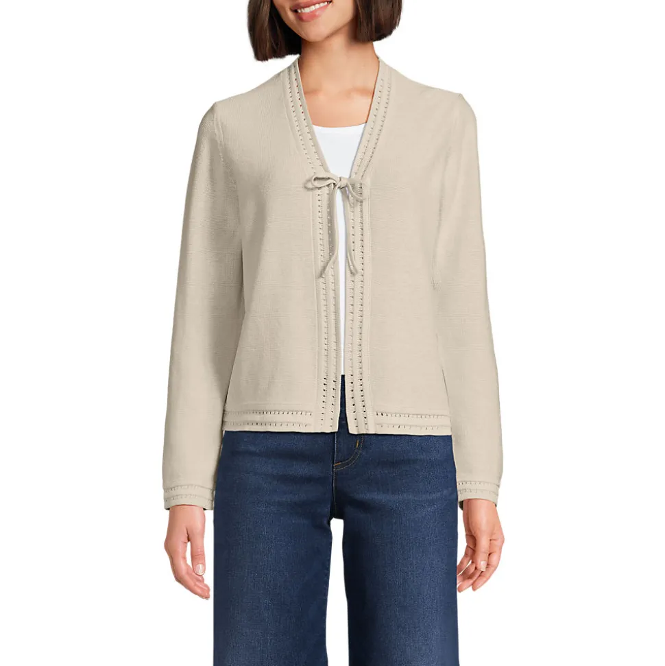 Cardigan aus Leinenmix zum Binden für Damen