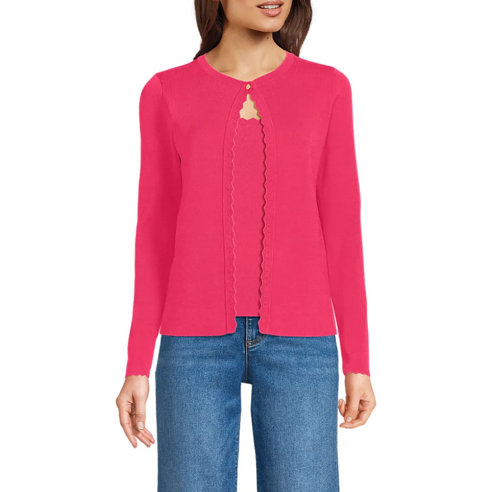Cardigan mit Muschelrand für Damen