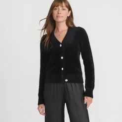 Cardigan mit Strass-Knöpfen für Damen in Petite-Größe