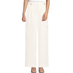 Cargo-Bundfaltenhose mit weitem Bein für Damen