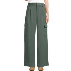 Cargo-Bundfaltenhose mit weitem Bein für Damen
