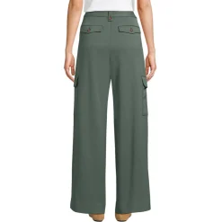 Cargo-Bundfaltenhose mit weitem Bein für Damen