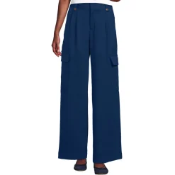 Cargo-Bundfaltenhose mit weitem Bein für Damen