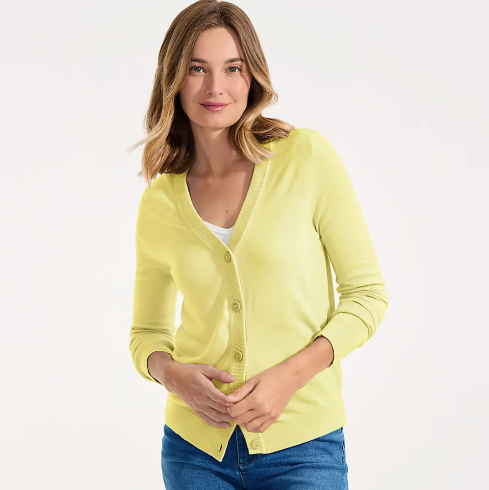 CashTouch Cardigan mit V-Ausschnitt für Damen