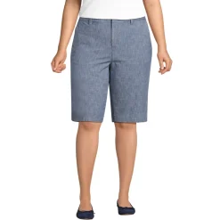 Chambray-Bermudas für Damen in Plus-Größe