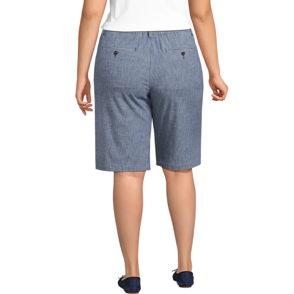Chambray-Bermudas für Damen in Plus-Größe