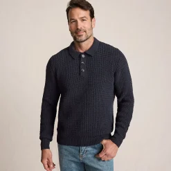 Chenille-Pullover mit Polokragen für Herren