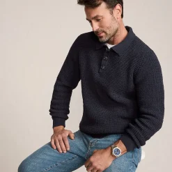 Chenille-Pullover mit Polokragen für Herren