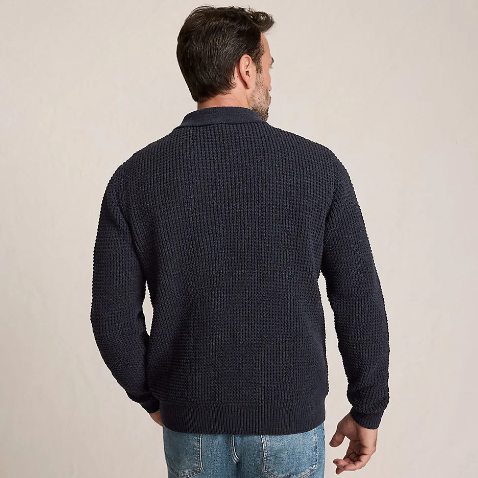 Chenille-Pullover mit Polokragen für Herren