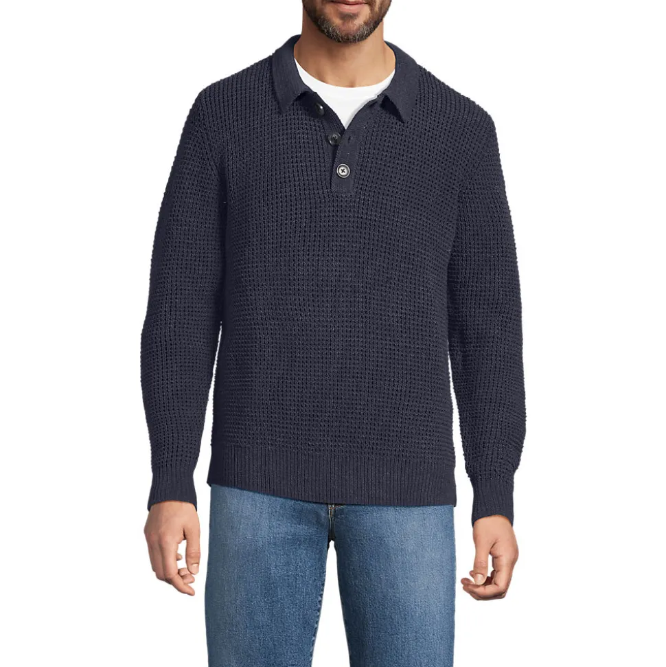 Chenille-Pullover mit Polokragen für Herren