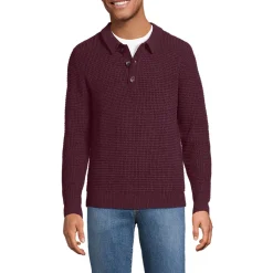 Chenille-Pullover mit Polokragen für Herren