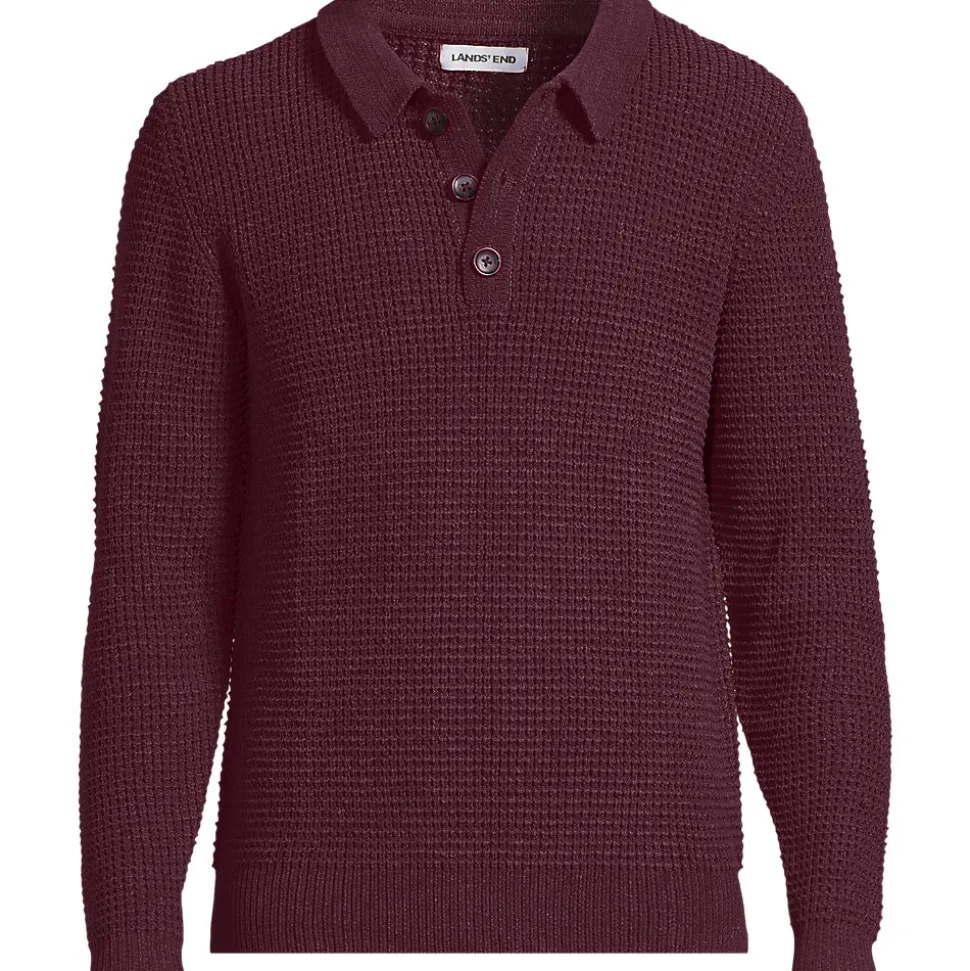 Chenille-Pullover mit Polokragen für Herren