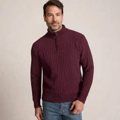 Chenille-Pullover mit Reißverschluss für Herren