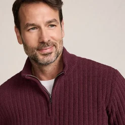 Chenille-Pullover mit Reißverschluss für Herren