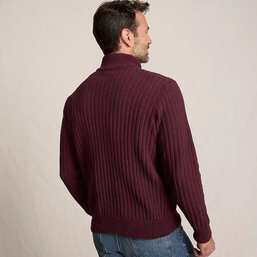 Chenille-Pullover mit Reißverschluss für Herren