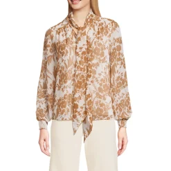 Chiffonbluse mit abnehmbarer Schleife für Damen