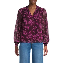 Chiffonbluse mit abnehmbarer Schleife für Damen