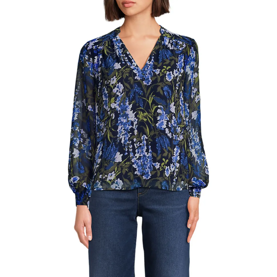 Chiffonbluse mit abnehmbarer Schleife für Damen