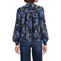 Chiffonbluse mit abnehmbarer Schleife für Damen