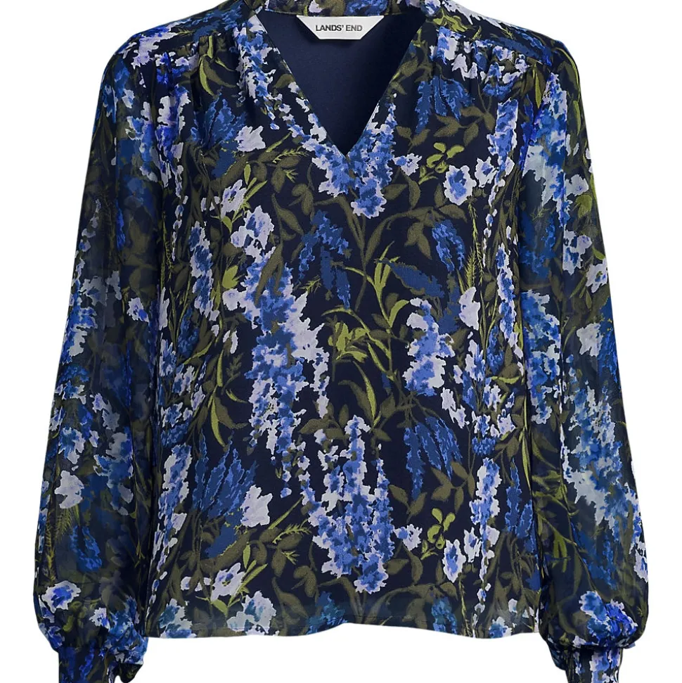 Chiffonbluse mit abnehmbarer Schleife für Damen