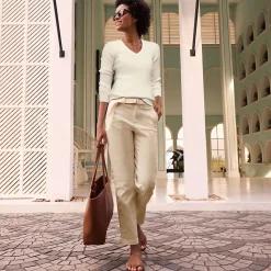 7/8-Chinos mit geradem Bein Mid Waist für Damen in Petite-Größe