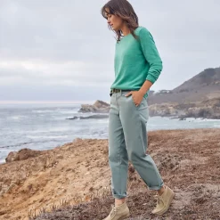 7/8-Chinos mit geradem Bein Mid Waist für Damen in Petite-Größe