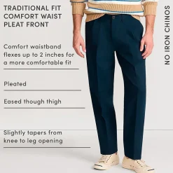 CLASSIC COMFORT. Bügelleichte Chino mit Bundfalten für Herren
