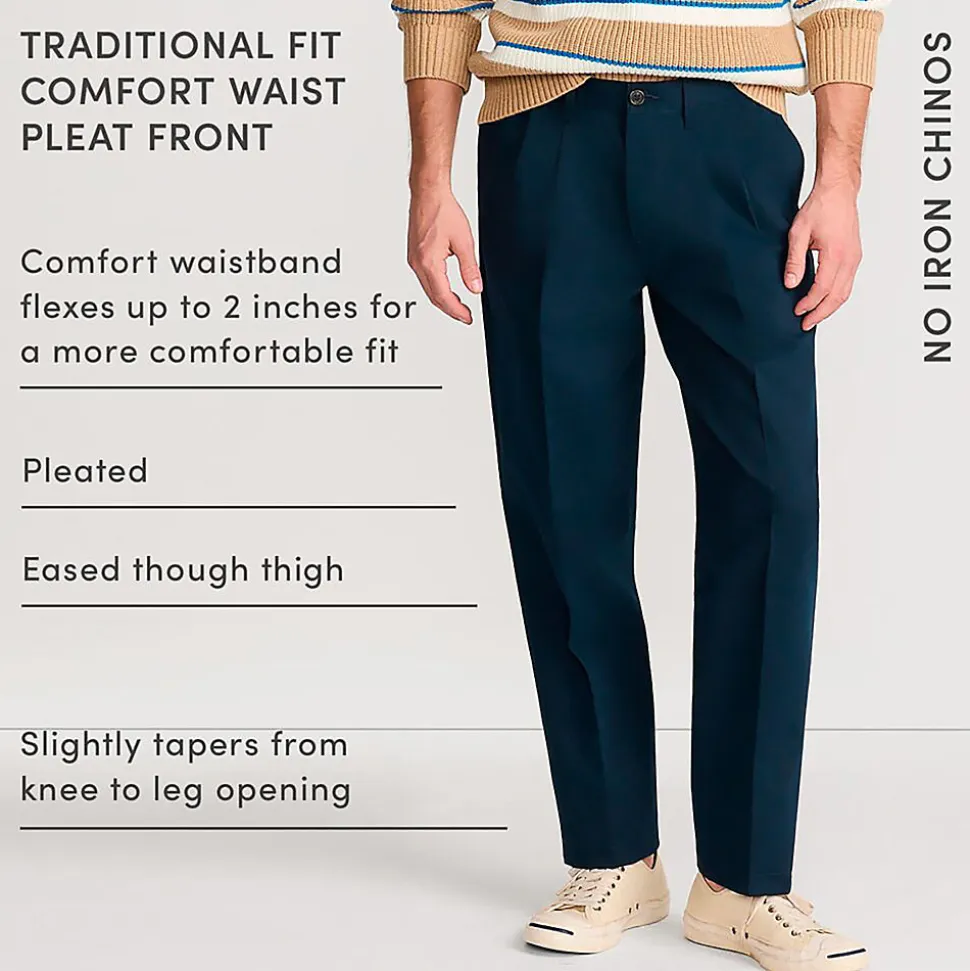 CLASSIC COMFORT. Bügelleichte Chino mit Bundfalten für Herren
