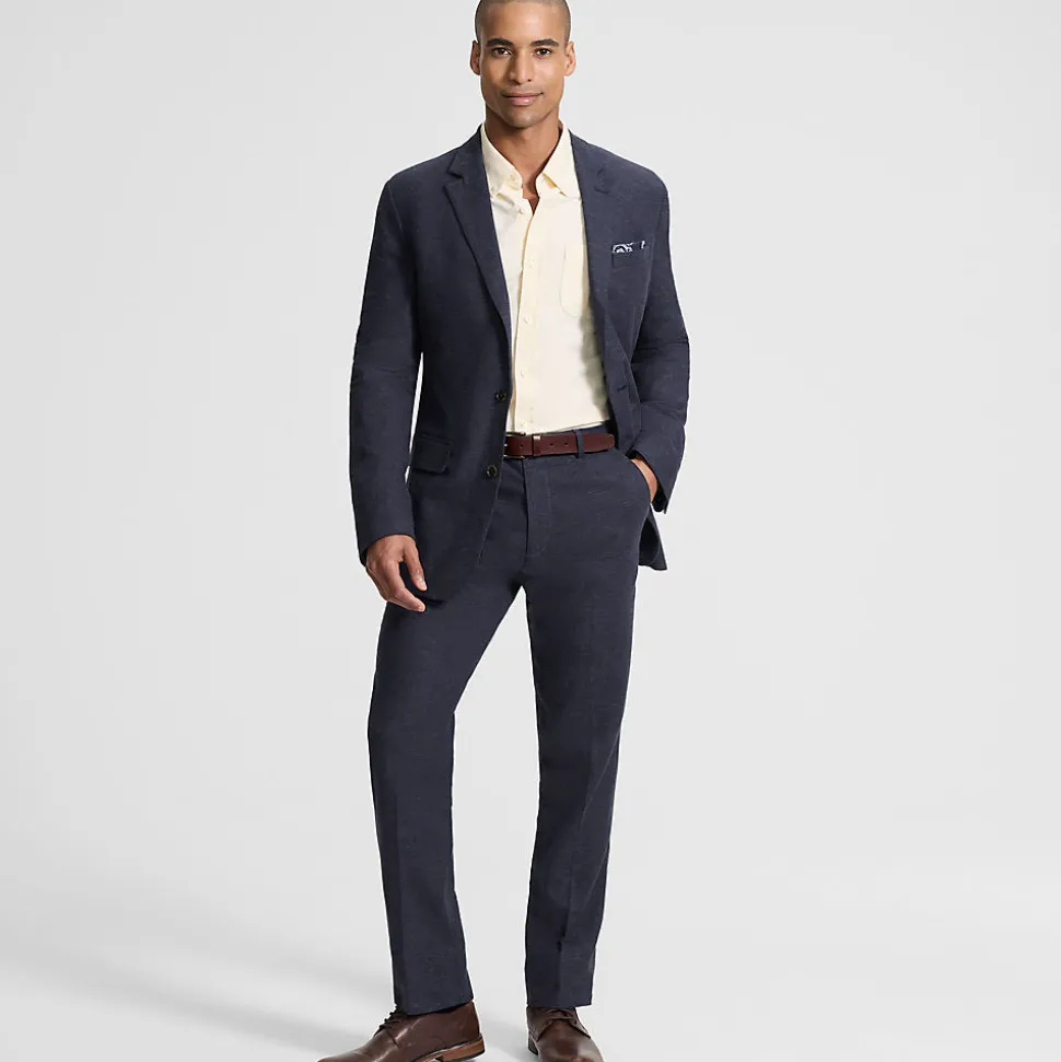 Classic Fit Business-Hose aus Leinenmix für Herren