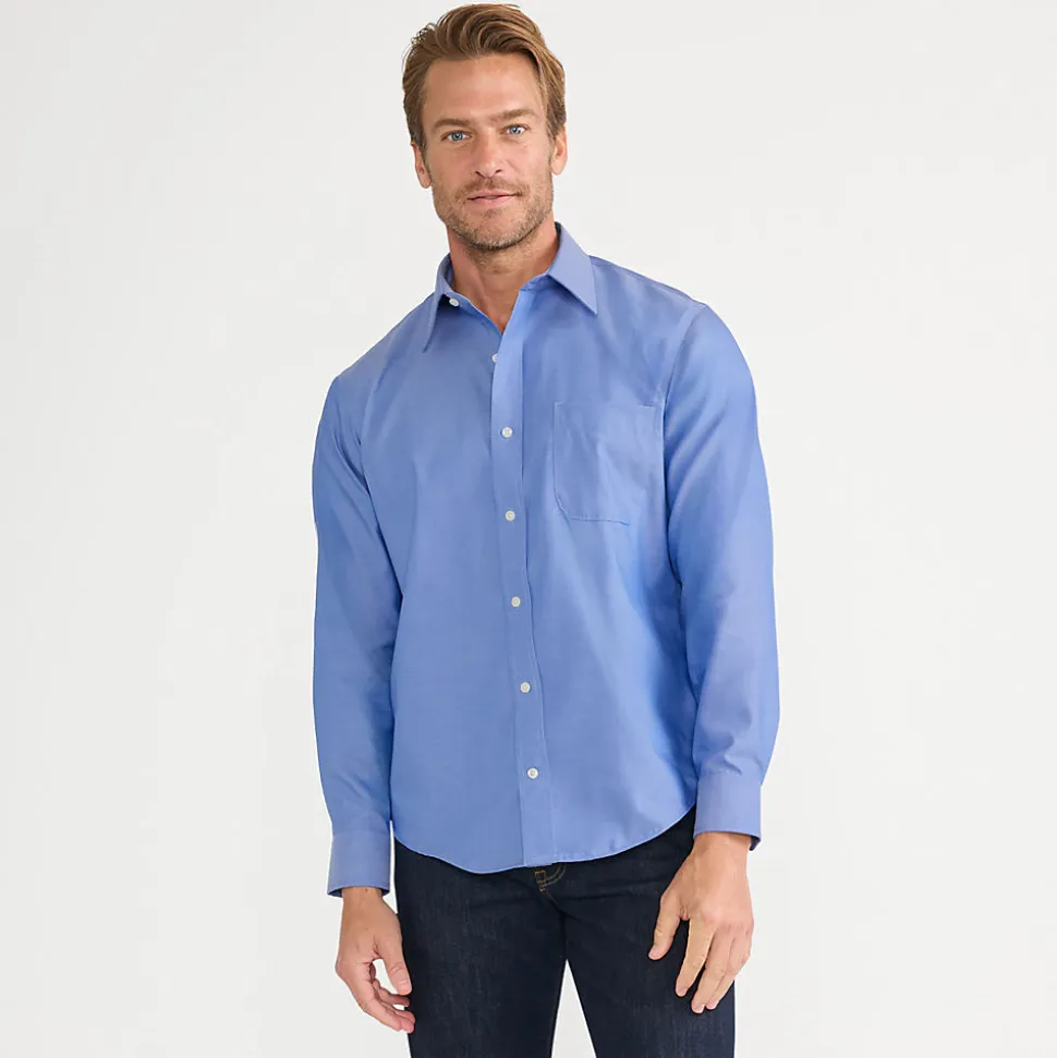 CLASSIC FIT. Klassik-Kragen. Bügelleichtes Pinpointhemd