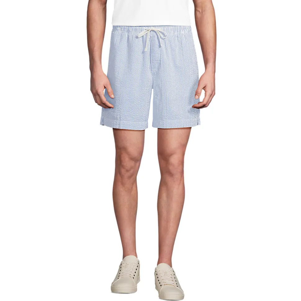 Classic Fit Seersucker-Shorts mit Dehnbund für Herren