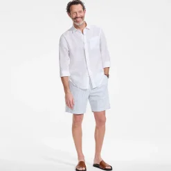 Classic Fit Seersucker-Shorts mit Dehnbund für Herren